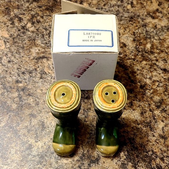 Vintage Eddie Bauer Duck Hunting Boots Salt And Pepper Shakers Japan NOS - Picture 2 of 7